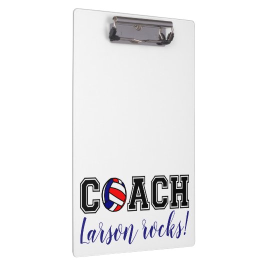 バレーボールのコーチの感謝していスポーツチームあなたへの贈り物 クリップボード (右)