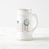 バレーボールのコーチまたは季節のギフトのマグ ビールジョッキ (正面右)