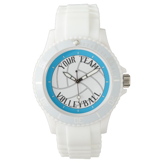 バレーボールのコーチまたは選手カスタムのチーム名スポーツ 腕時計 (正面)