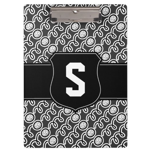 バレーボールのコーチクリップボード |モノグラパーソナライズされたム クリップボード (正面)