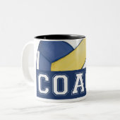 バレーボールのコーチ ツートーンマグカップ (正面左)