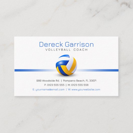 バレーボールのコーチ |トレーナーの練習レッスン 名刺 (正面)