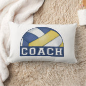 バレーボールのコーチ ランバークッション (ブランケット)