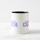 バレーボールのコーチ(B)版 ツートーンマグカップ (中央)