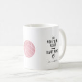バレーボールのコートが私の幸せパーソナライズされただ コーヒーマグカップ (正面右)