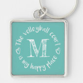 バレーボールのコートが私の幸せモノグラムのだ キーホルダー (正面)