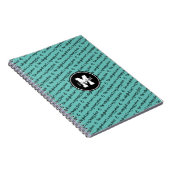 バレーボールのコートは私の幸せな場所ライトティール（緑がかった色） ノートブック (右側)