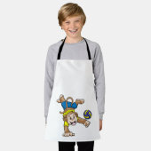 バレーボールのサル エプロン (着用した状態)