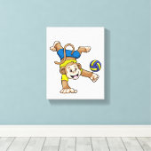 バレーボールのサル キャンバスプリント (インサイチュ (ウッドフロア))