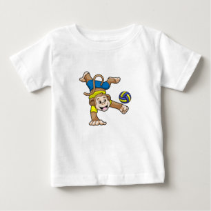 バレーボールのサル ベビーTシャツ