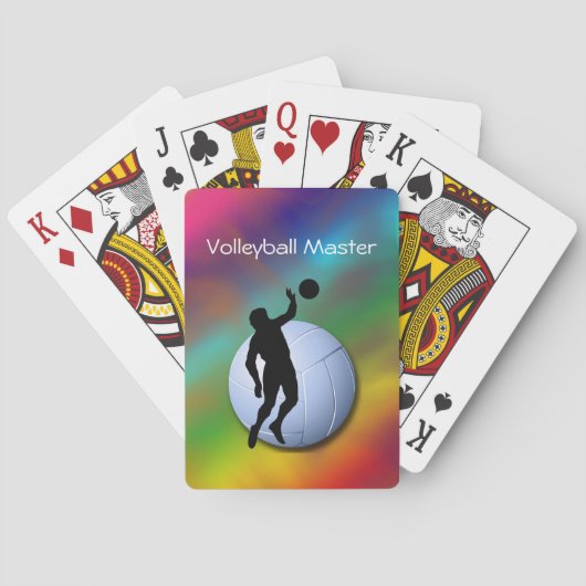 バレーボールのシルエット男選手とボール トランプ (裏面)