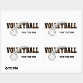 バレーボールのシール 長方形シール (シート)
