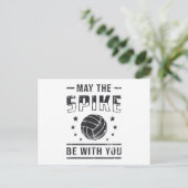 バレーボールのスパイクがあなたと一緒にレトロギフト ポストカード (スタンド正面)