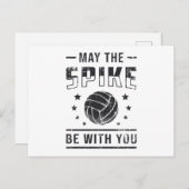 バレーボールのスパイクがあなたと一緒にレトロギフト ポストカード (正面/裏面)