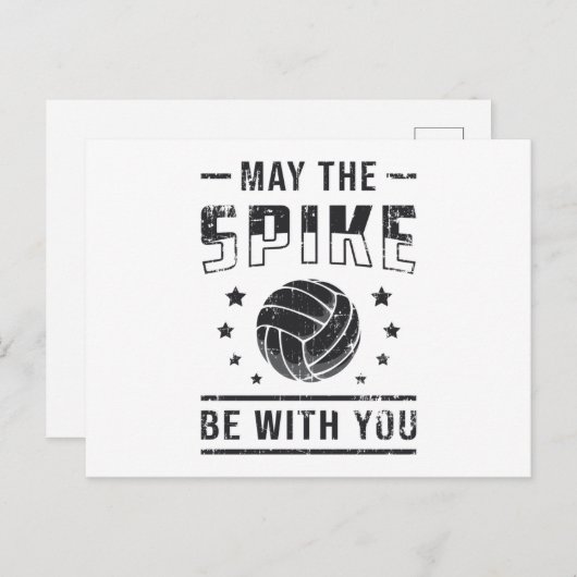 バレーボールのスパイクがあなたと一緒にレトロギフト ポストカード (正面/裏面)