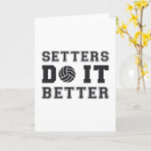 バレーボールのセッターがバレーボールのギフトを良くする カード (黄色い花)