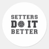 バレーボールのセッターがバレーボールのギフトを良くする ラウンドシール (正面)