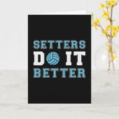 バレーボールのセッターがバレーボールの選手に優れる カード (黄色い花)