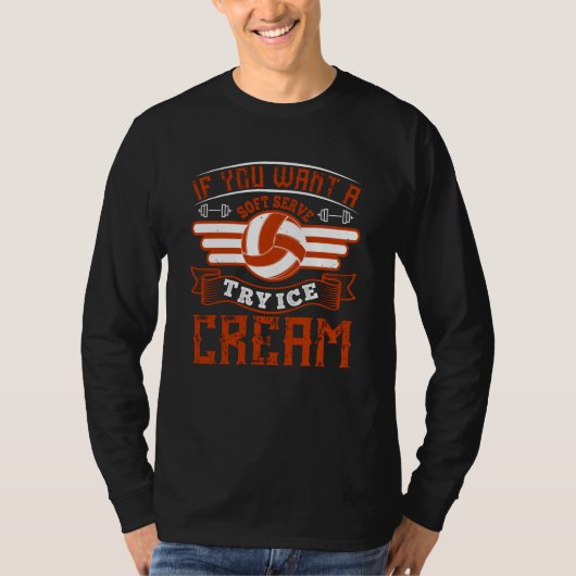 バレーボールのソフトクリームを試食 Tシャツ (正面)