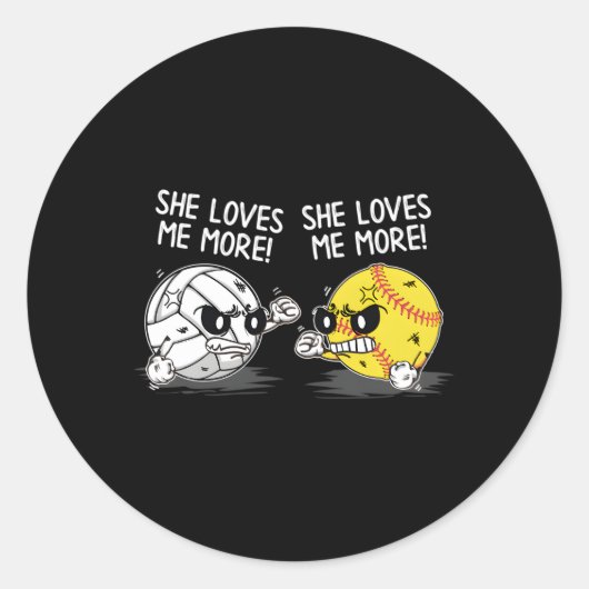 バレーボールのソフトボールスポーツSが大好き ラウンドシール (正面)