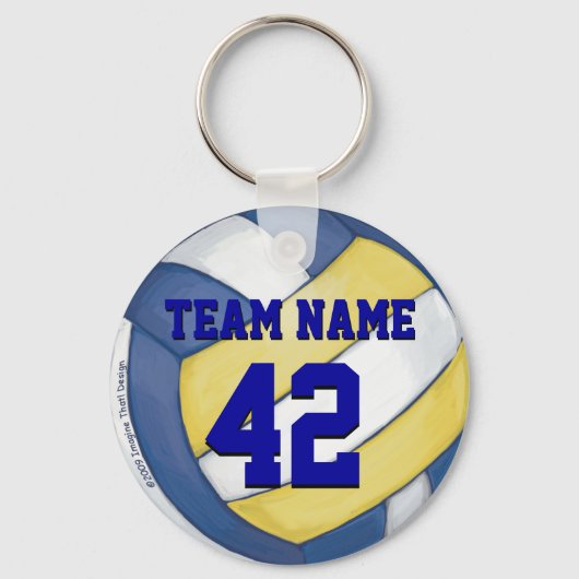 バレーボールのチーム名と番号 キーホルダー (正面)