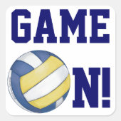 バレーボールのチーム名と番号 スクエアシール (正面)