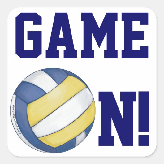 バレーボールのチーム名と番号 スクエアシール (正面)