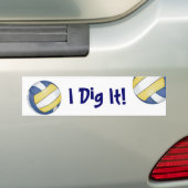 バレーボールのチーム名と番号 バンパーステッカー (車上)