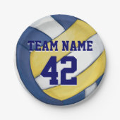 バレーボールのチーム名前および数 ペーパープレート (正面)