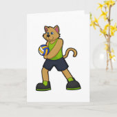 バレーボールのドッグ カード (黄色い花)