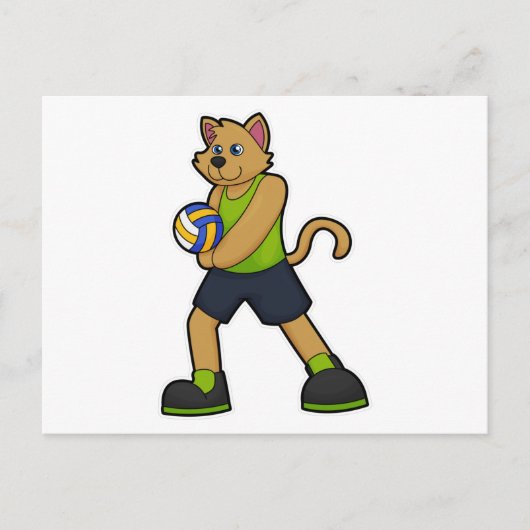 バレーボールのドッグ ポストカード (正面)