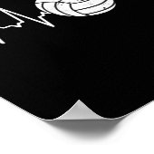 バレーボールのハートビートキュートおもしろい ポスター (角)