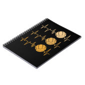 バレーボールのハートビートEKGパルス88ボール ノートブック (左側)