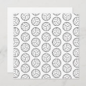 バレーボールのパターンプリントカスタムの背景色 招待状 (正面/裏面)