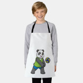 バレーボールのパンダ エプロン (着用した状態)