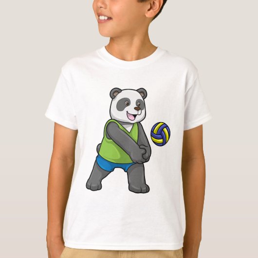 バレーボールのパンダ Tシャツ (正面)