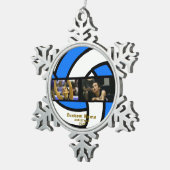 バレーボールのフォトオーナメントパーソナライズされた- Peter スノーフレークピューターオーナメント (右)