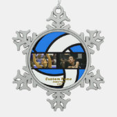 バレーボールのフォトオーナメントパーソナライズされた- Peter スノーフレークピューターオーナメント (正面)