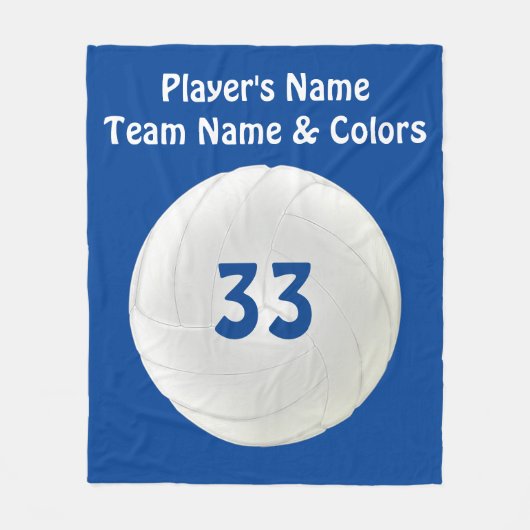 バレーボールのフリースブランケット、あなたの文字および色 フリースブランケット (正面)