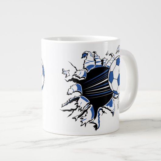 バレーボールのブレークアウト ジャンボコーヒーマグカップ (正面右)