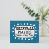 バレーボールのプレイヤーが追加のおもしろいグリーティングカード カード (スタンド正面)