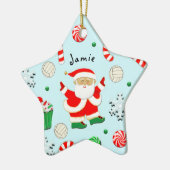 バレーボールのホリデーギフト セラミックオーナメント (左)