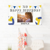 バレーボールのボールフラッグキッズフォトバースデーパーティー 横断幕 (インサイチュ)