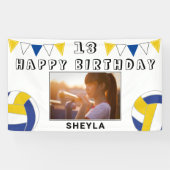 バレーボールのボールフラッグキッズフォトバースデーパーティー 横断幕 (横)