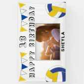 バレーボールのボールフラッグキッズフォトバースデーパーティー 横断幕 (縦)