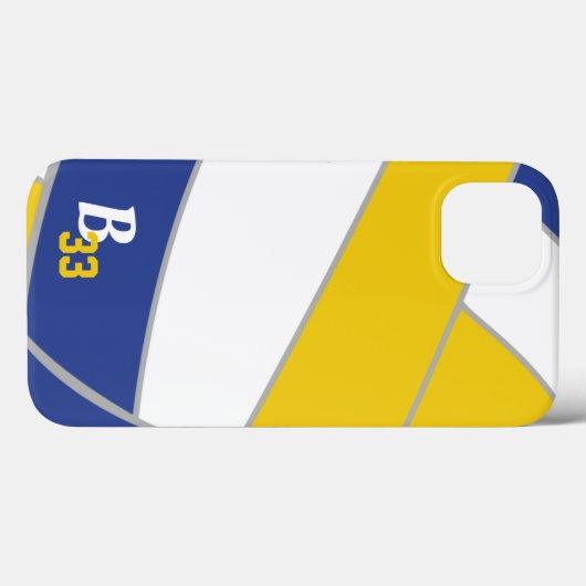 バレーボールのボールプレーヤー番号モノグラムスポーツ Case-Mate iPhoneケース (裏面 (横))