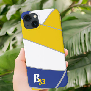 バレーボールのボールプレーヤー番号モノグラムスポーツ iPhone 13ケース