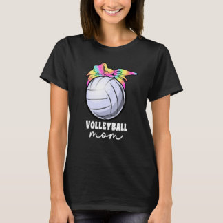 バレーボールのボールママ女子絞り染めバレーボールM Tシャツ
