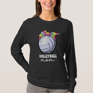 バレーボールのボールママ女子絞り染めバレーボールM Tシャツ