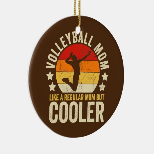 バレーボールのママは普通のママのようにクール セラミックオーナメント (右)